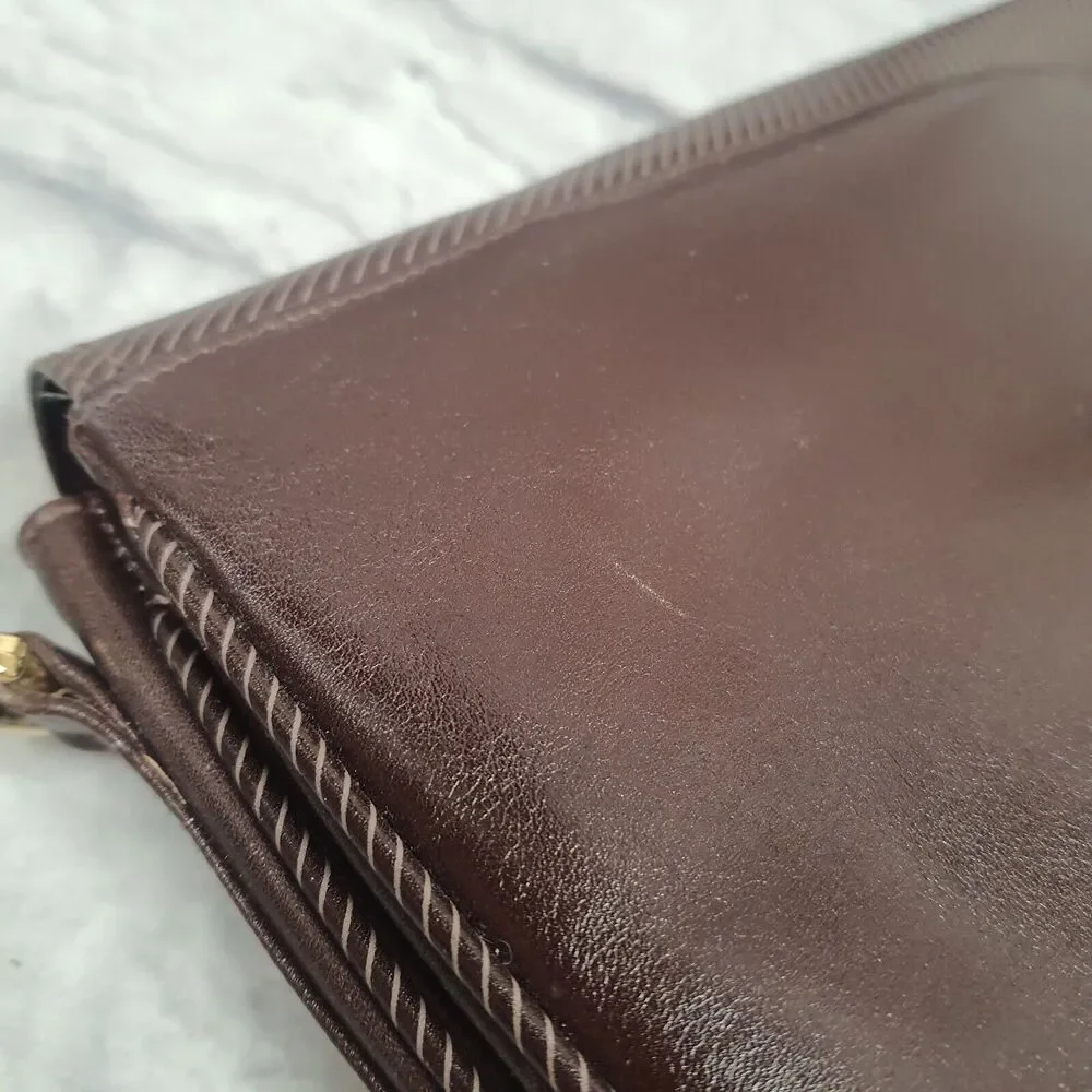 Vintage 1960s Brunettini Purse Leather Shoulder Bag Italian Designer Roma - Picture 9 of 13